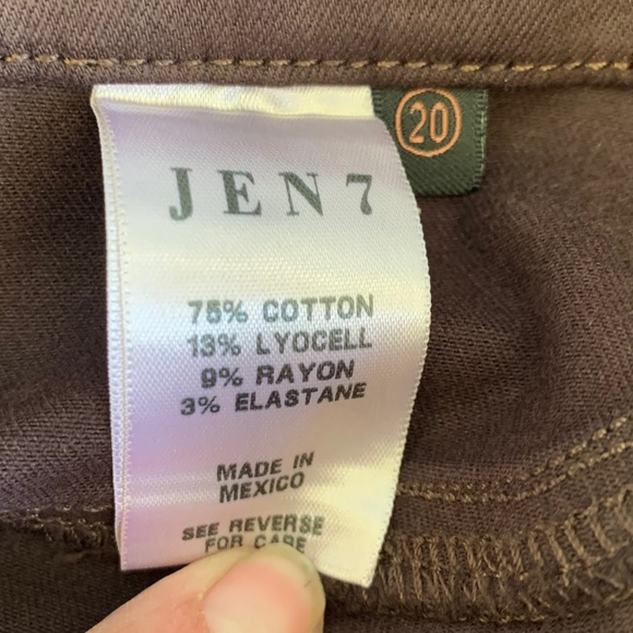 Jen7 by 7 For All Mankind 7FAM Ankle Skinny Leg Stretch Jeans Brown Sateen Sz 20 - Picture 5 of 10